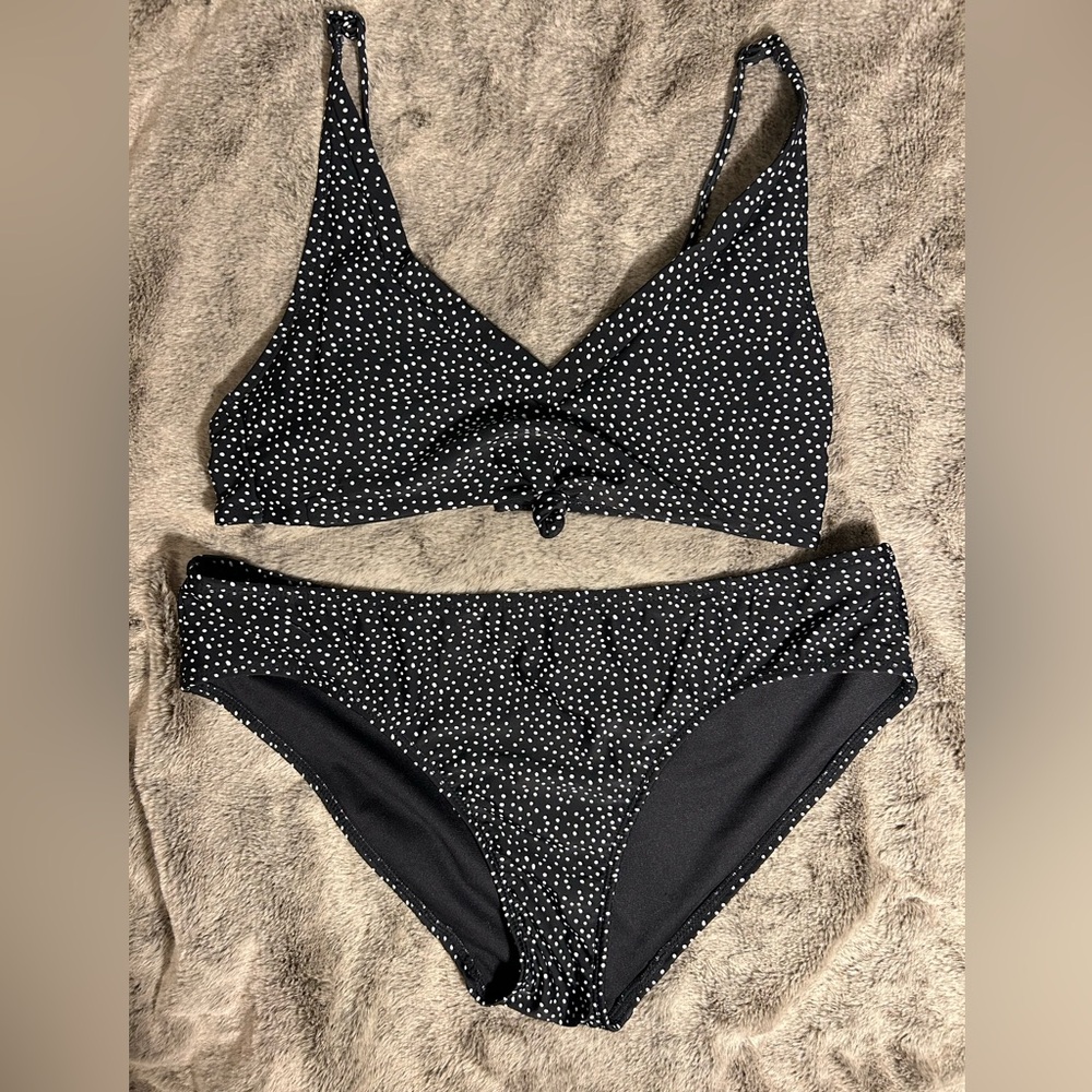 Medium B&W polka dot bikini